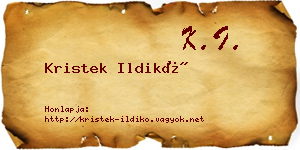 Kristek Ildikó névjegykártya