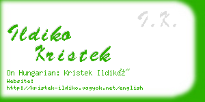 ildiko kristek business card